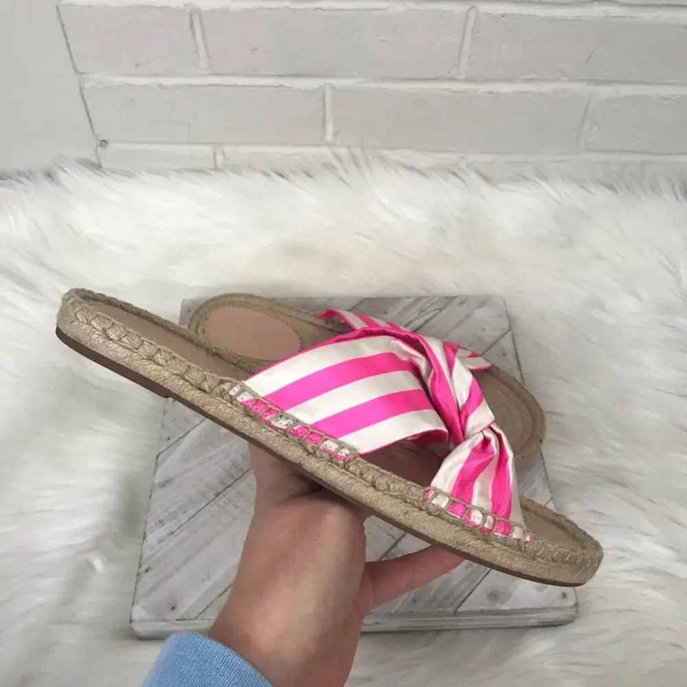 J.Crew Striped Twisted Knot Espadrille Sandals Size 8.5